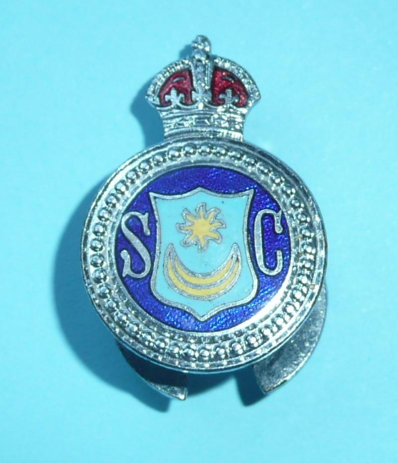 WW2 Portsmouth Special Constable Constabulary Police Chrome and Enamel Mufti Lapel Badge
