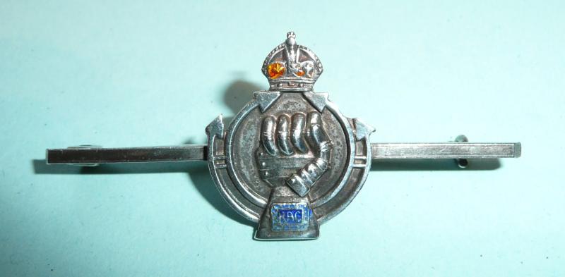WW2 Royal Armoured Corps (RAC) Sterling Silver and Enamel Sweetheart Tie Pin Bar Brooch Badge