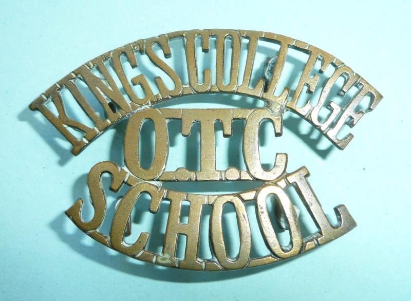 Kings College / OTC /  School (Wimbledon) One Piece Brass Shoulder Title