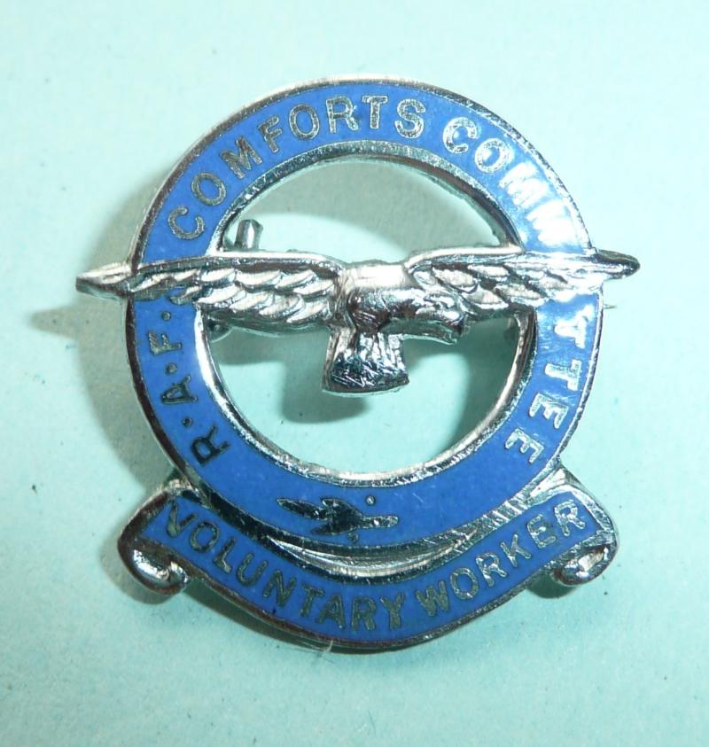 WW2 Royal Air Force (RAF) Comforts Committee Voluntary Worker Lapel Pin Brooch Badge
