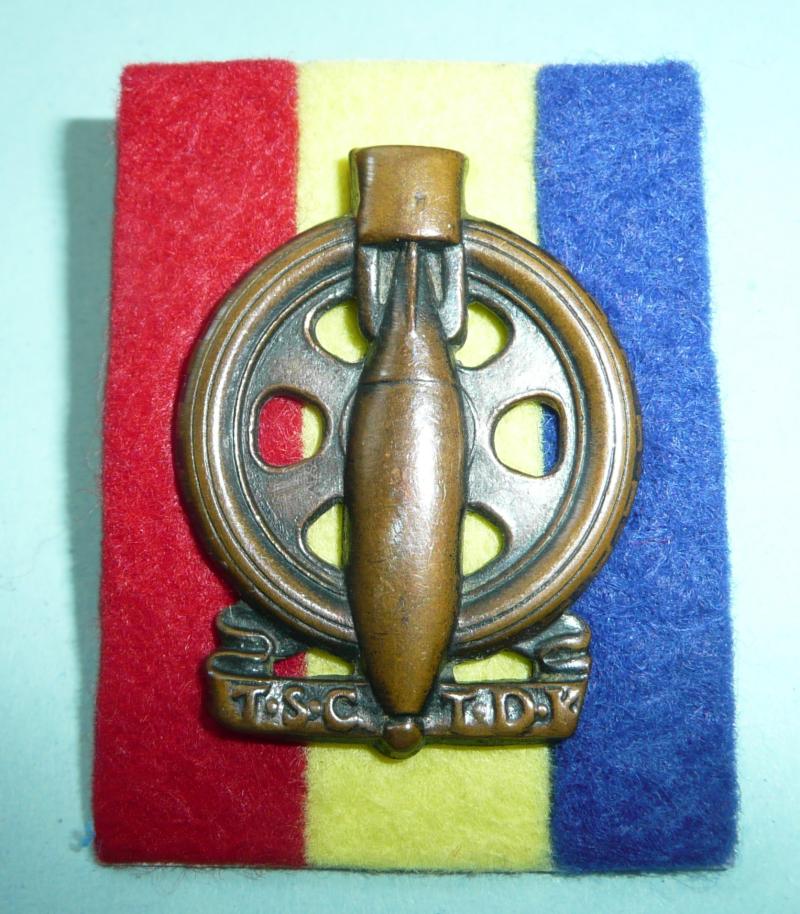 WW2 South African Technical Service Corps (TSC / TDK) 2nd Pattern Bronze Cap Badge, 1942 - 1945