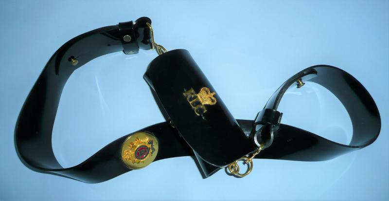 Royal Logistics Corps (RLC) Bandmans Faux Patent Leather / Plastic No 1 Full Dress Cross Belt with Pouch and Gilt and Enamel Fittings