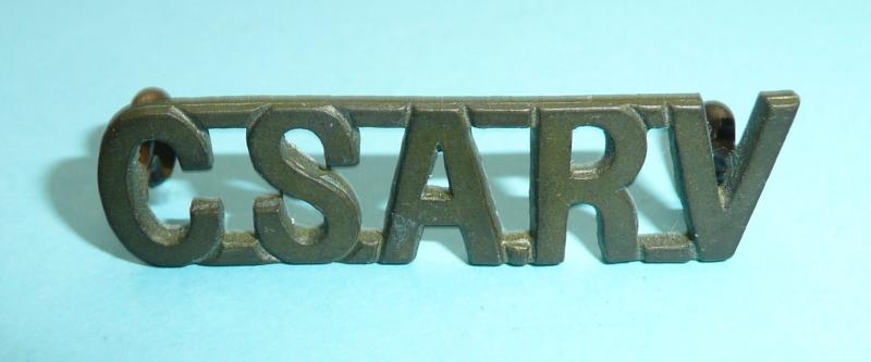 South Africa - CSARV (Central South African Railway Volunteers) Brass Shoulder Title