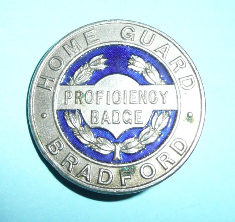 WW2 Home Front - Bradford Home Guard Proficiency Badge Enamelled Home Guard Badge