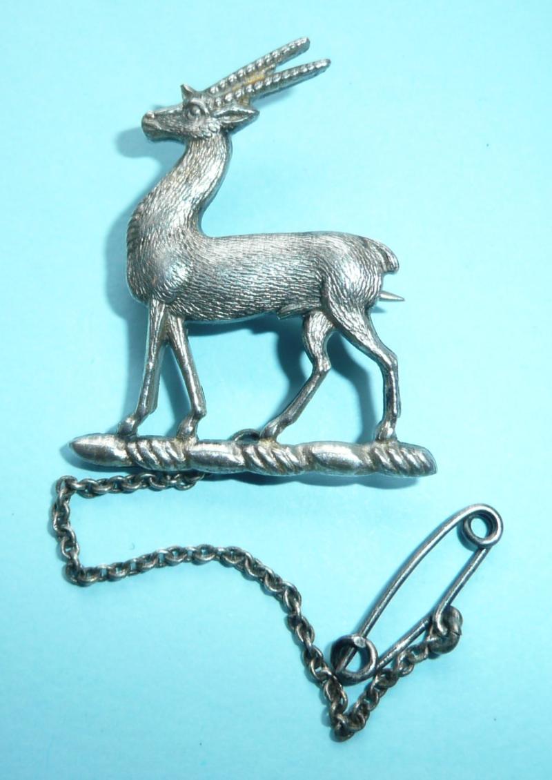 The Warwickshire Antelope unmarked silver brooch