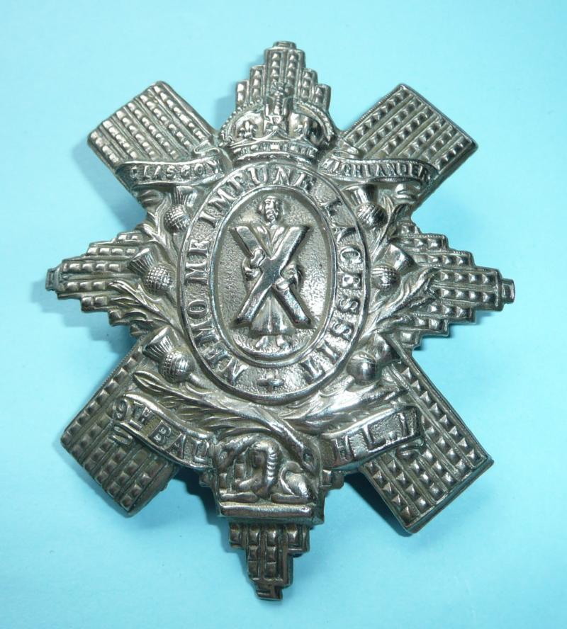 9th Battalion (Glasgow Highlanders) Highland Light Infantry (HLI) White Metal Glengarry Badge