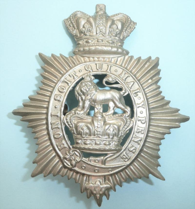Victorian QVC Militia Battalions Universal Other Ranks White Metal Shako Badge