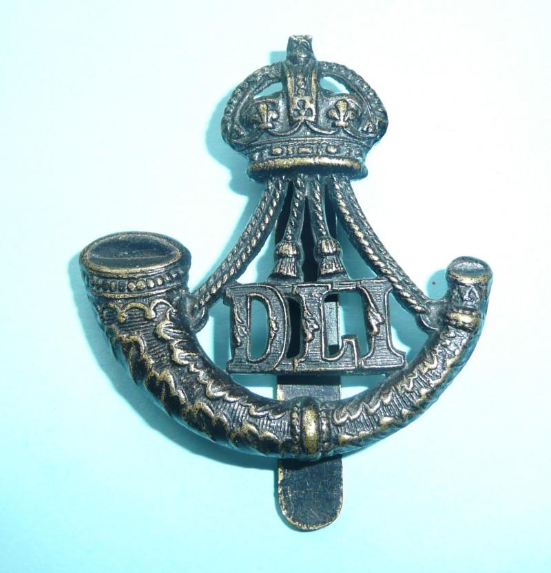 6th (Territorial) Battalion Durham Light Infantry (DLI) Blackened Brass Cap Badge