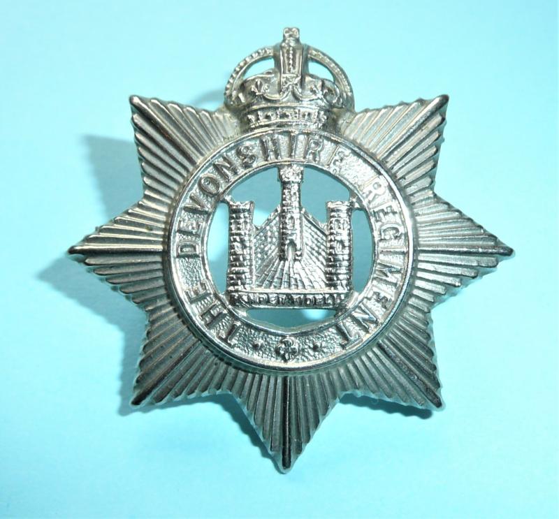 5th Territorial Battalion Devonshire Regiment Other Ranks White Metal Cap Badge