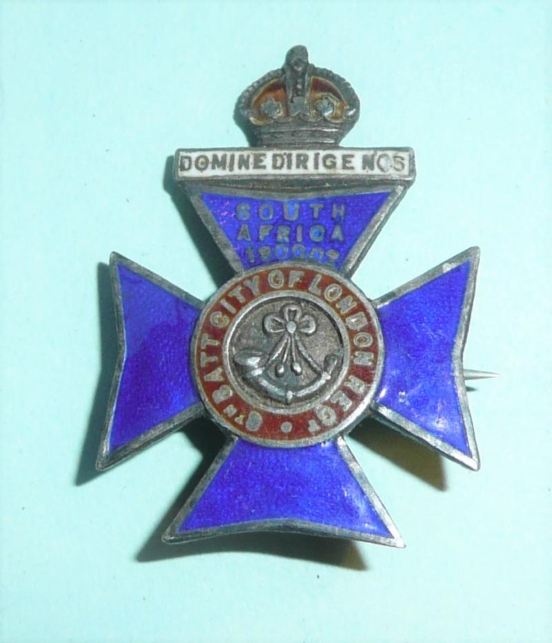 WW1 6th City of London Battalion, The London Regiment Sterling Silver and Enamel Sweetheart Brooch Pin