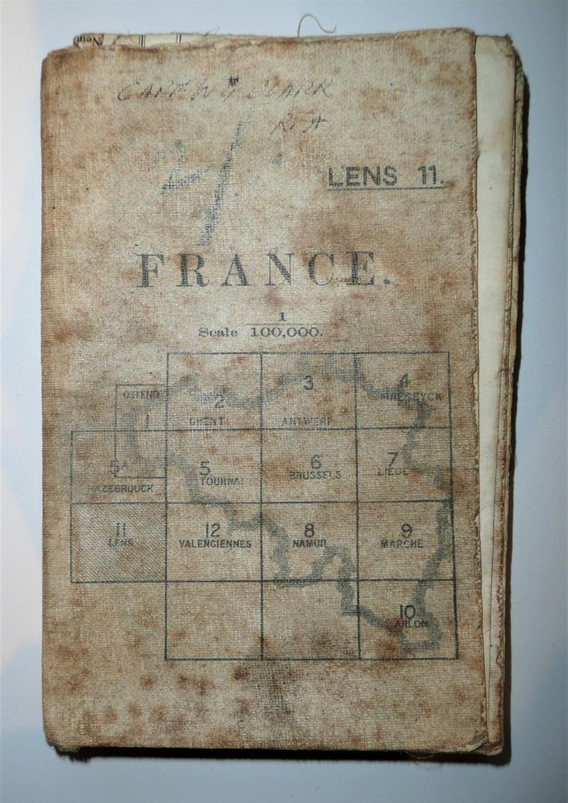 WW1 Officers Map Lens (11) France  - Attributed to Captain W G Clark RFA