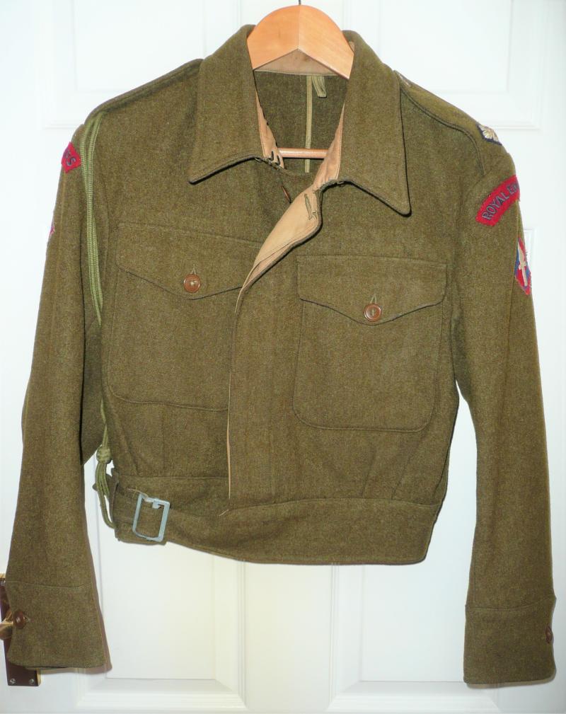 WW2 Battle Dress Tunic Royal Engineers Officer 1st Corps- dated 1943