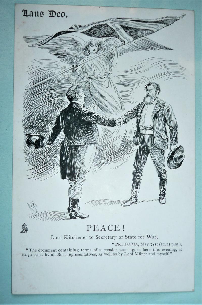 Original Raphael Tuck Art Postcard Boer War Peace Declaration 1900