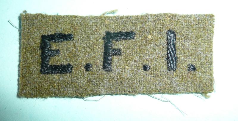 WW2 Womens ATS / EFI Expeditionary Force Institute Volunteers Embroidered Black on khaki Shoulder Title