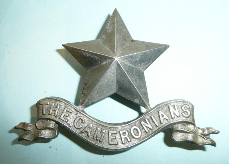 1st battalion Cameronians (Scottish Rifles) Piper's White Metal Badge