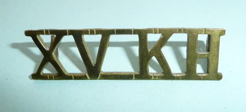 XVKH 15th The Kings Hussars Officers Gilt Brass Shoulder Title