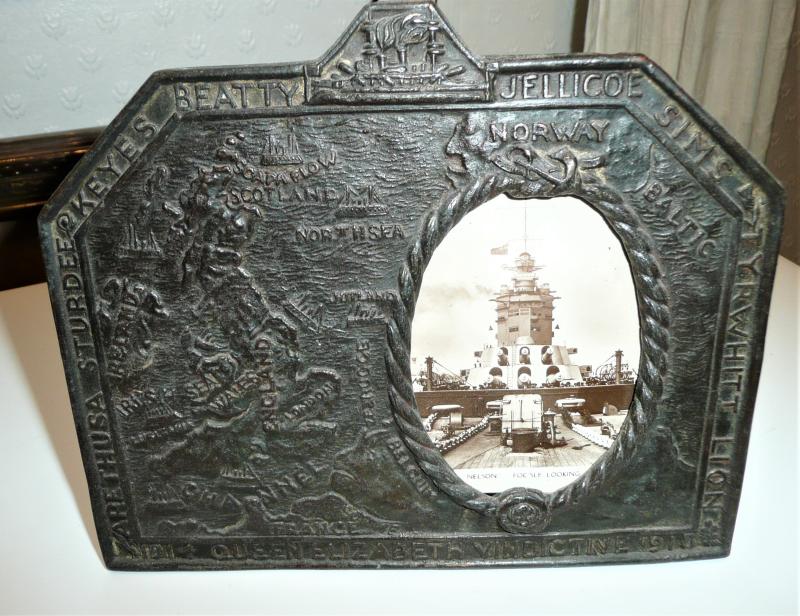 WW1 Patriotic Spelter Metal Picture Frame - The Home Front - The North Sea Theatre and the Royal Navy Celebrated