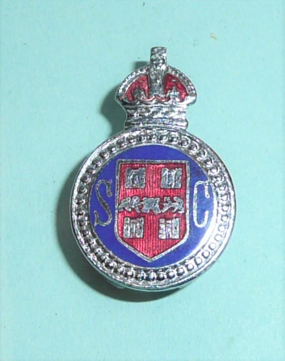 WW2 Winchester (Hampshire) Special Constable Constabulary Police Chrome and Enamel Lapel Buttonhole Mufti Badge