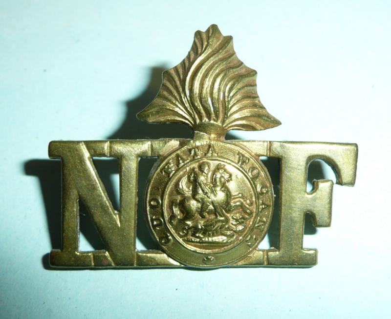 WW1 Northumberland Fusiliers (NF) Brass Shoulder Title