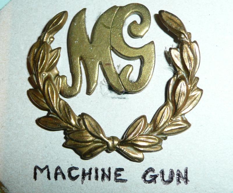 1st Class Machine Gunner / Machine Gun Marksman Gilding Metal Two Piece Proficiency Arm Sleeve Badge