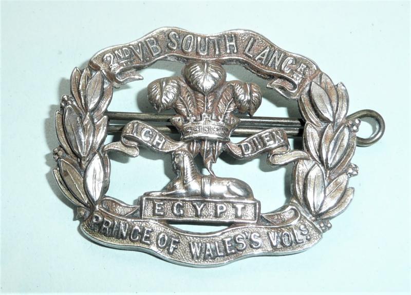 2nd Volunteer Battalion South Lancashire Regiment (Prince of Wales's Volunteers) White Metal Cap Badge