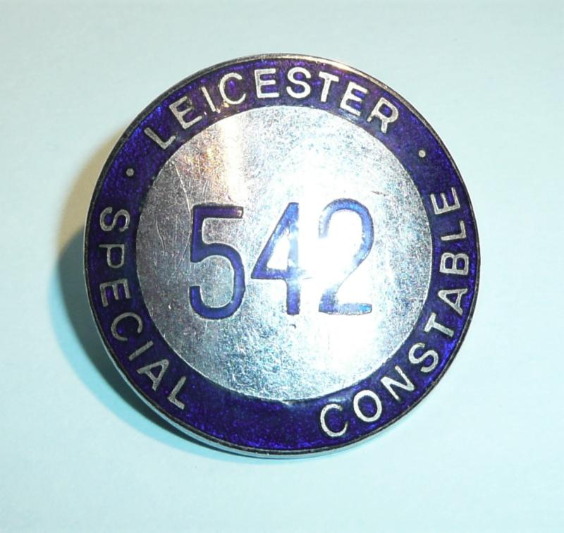 Pre WW2 Leicester City Police Special Constable Constabulary Chrome and Enamel Hat / Cap Badge