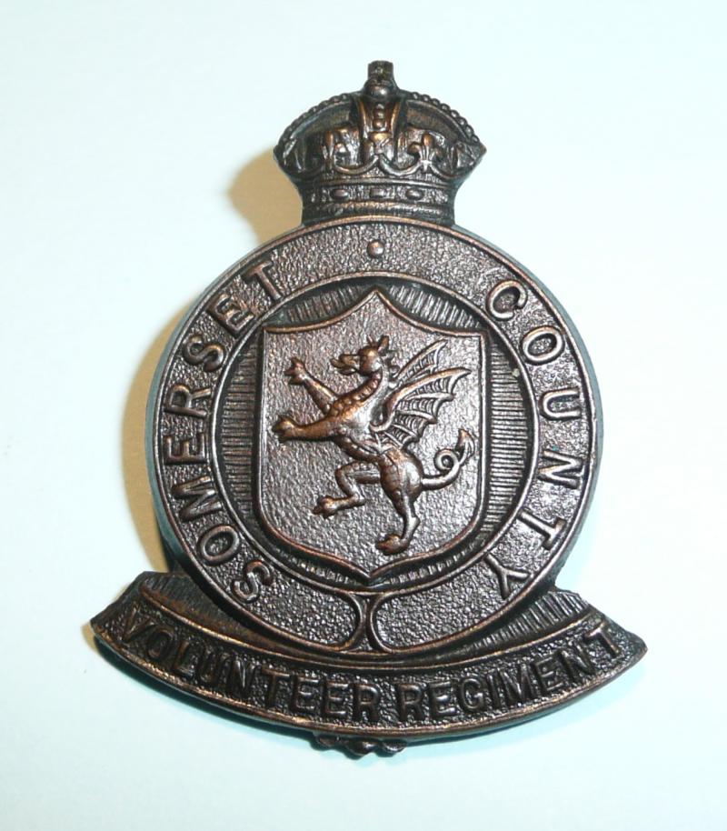 WW1 Somerset Volunteer Regiment Bronzed Mufti Buttonhole Lapel Badge