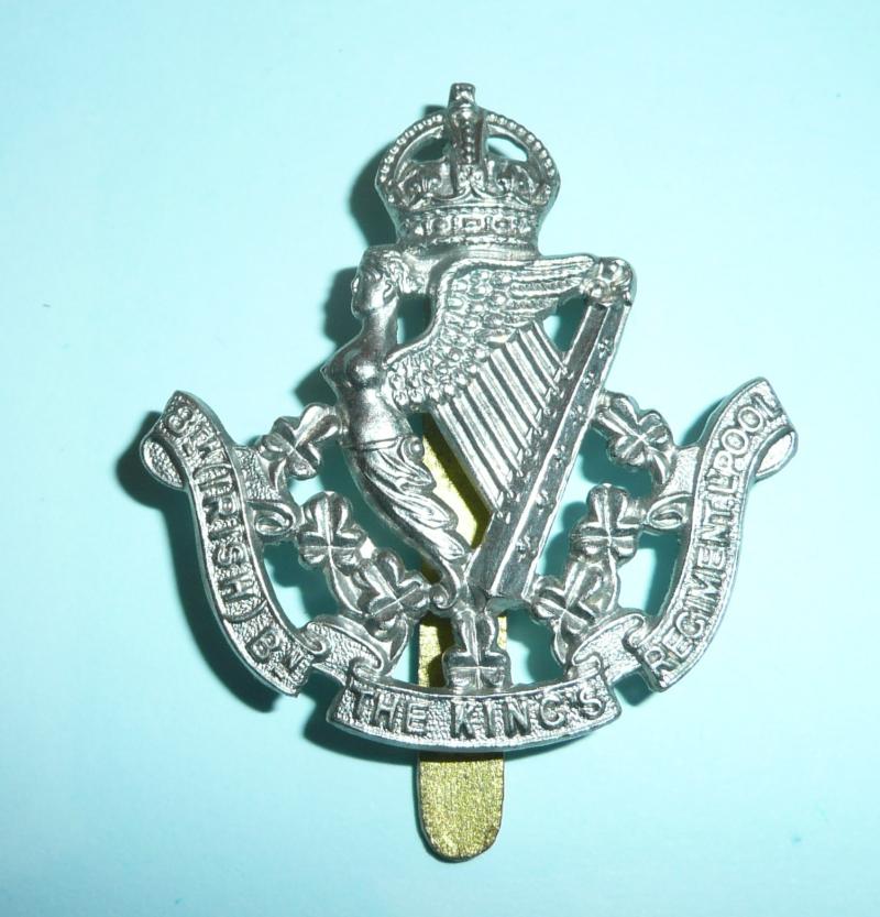 The 8th (Irish) Battalion The King’s Regiment Liverpool – King’s Crown White Metal Cap Badge
