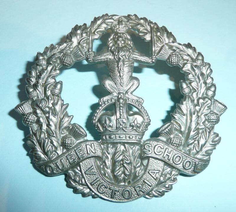 Queen Victoria School (Dunblane, Scotland) White Metal Glengarry Badge