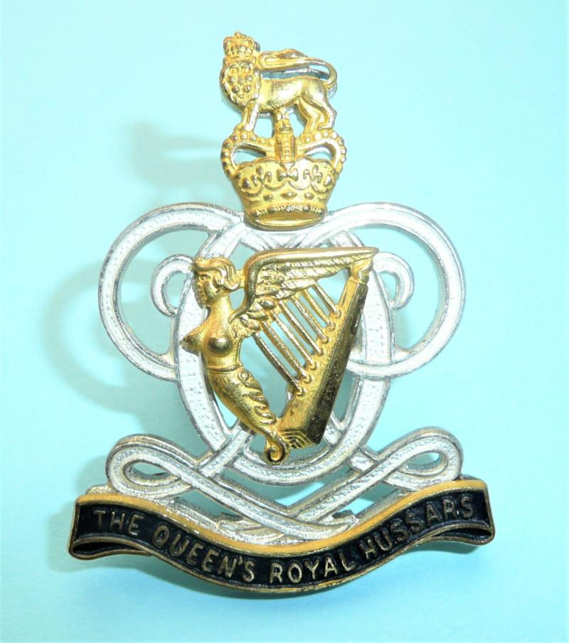 Queen's Royal Hussars Officers QEII Issue Cap Badge