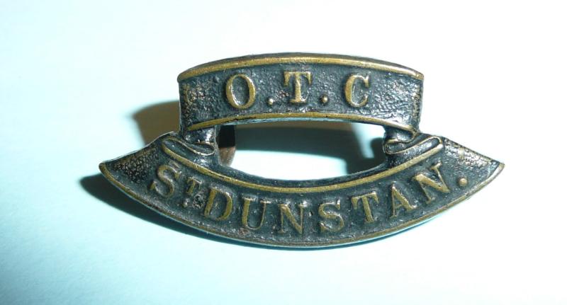 St Dunstan OTC Blackened Brass Shoulder Title