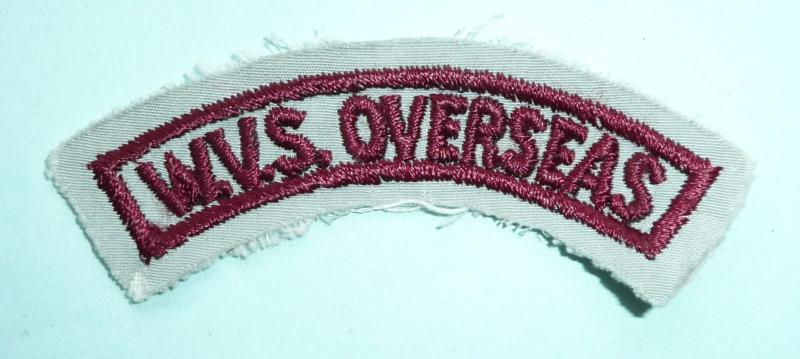 WVS Overseas Womens Voluntary Service cloth shoulder title badge