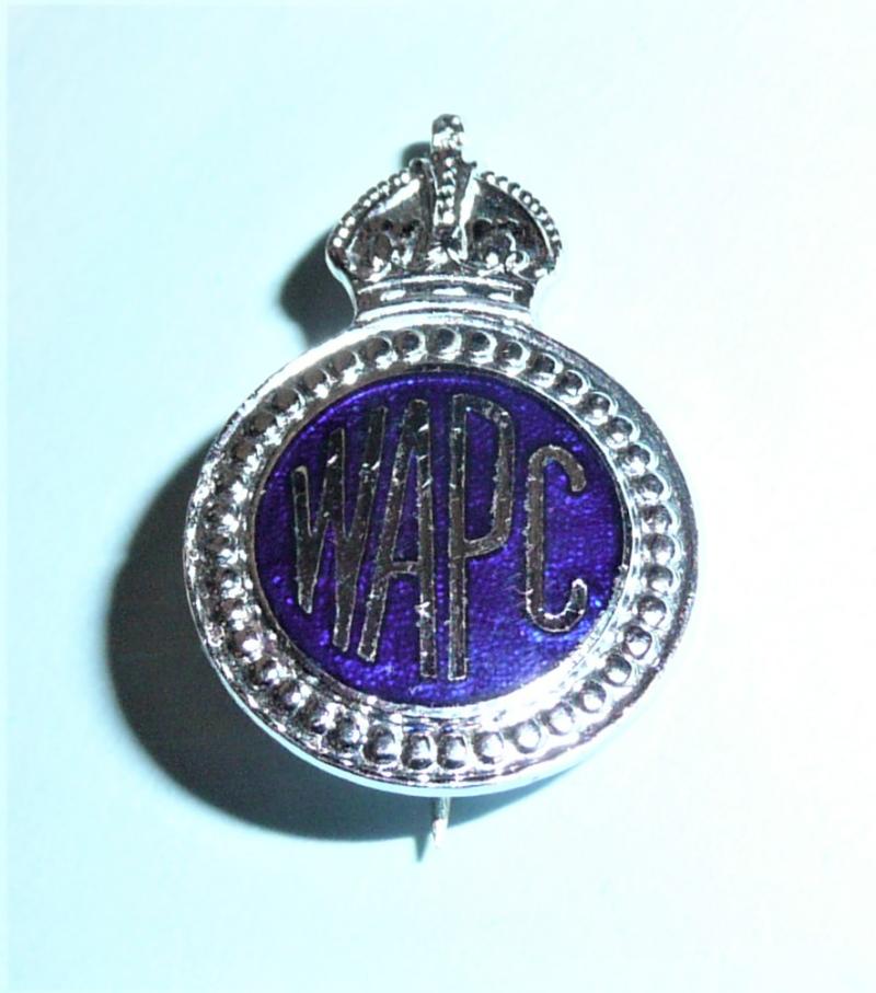 WW2 WAPC Generic Chrome & Enamel Lapel Pin Brooch Badge
