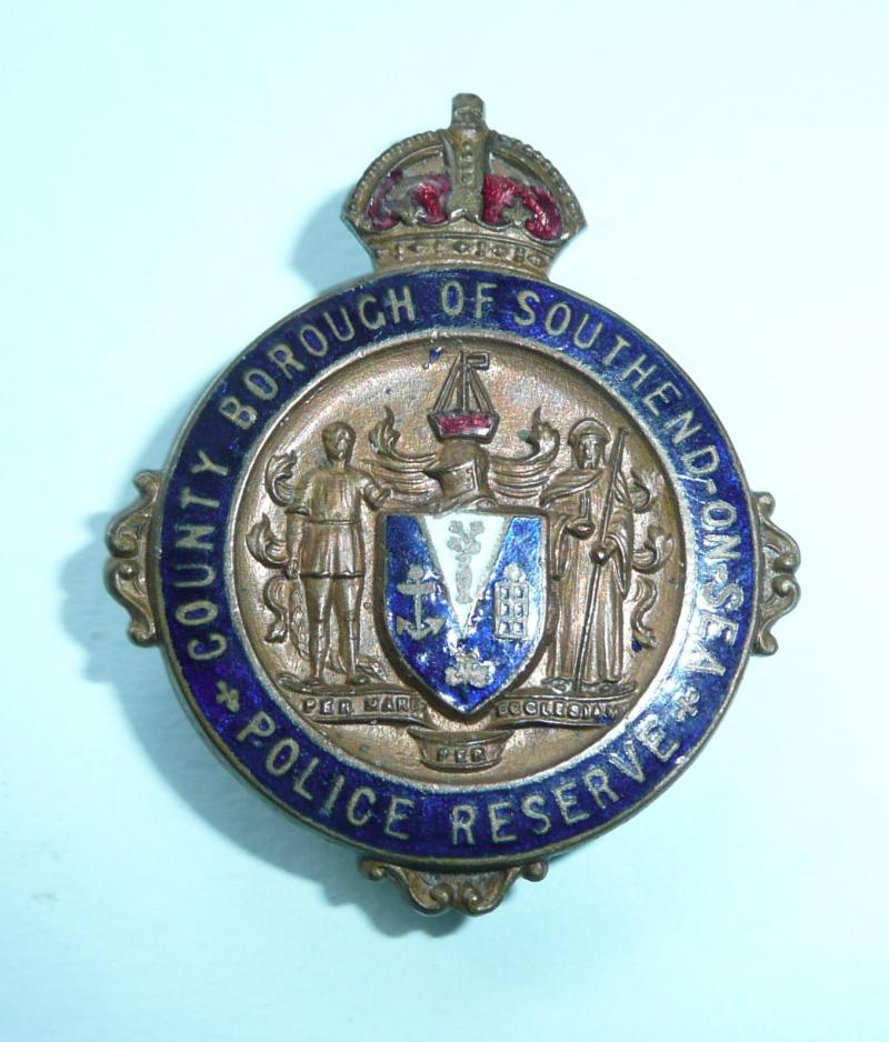 WW1 Southend on Sea (Essex) Special Constable Constabulary Police Mufti Brass and Enamel Buttonhole Badge