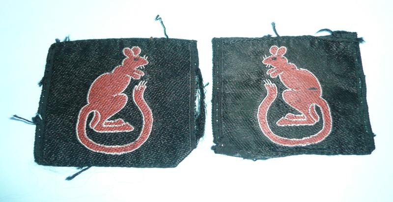 WW2 - 7th Armoured Brigade Cloth Formation Signs - Matched Facing Pair of Formation Signs