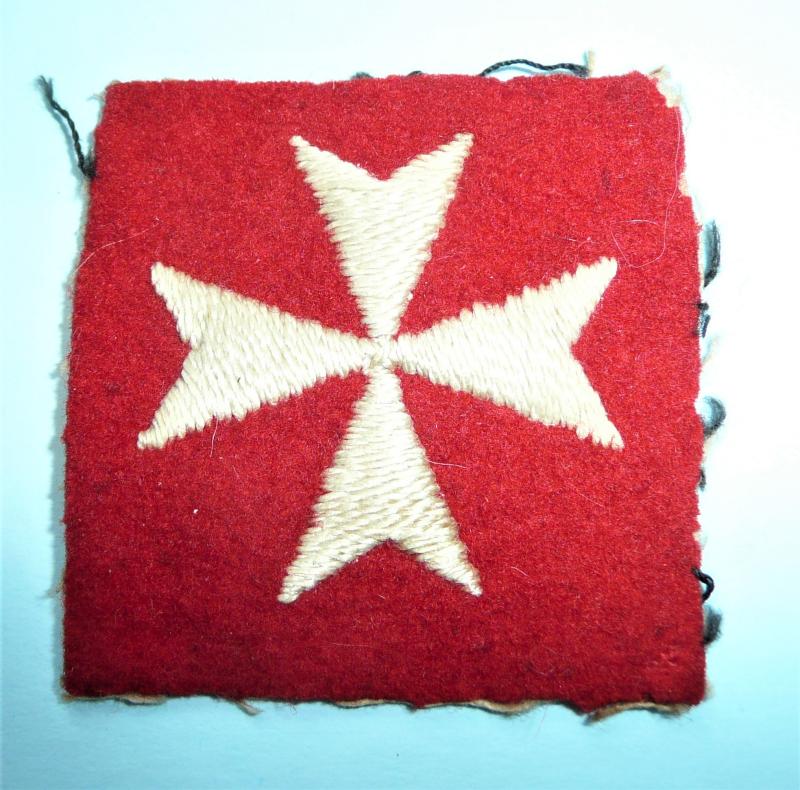 WW2 British Troops Malta Garrison Embroidered Cloth Formation SIgn