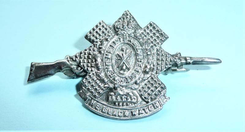 WW1 Scottish Black Watch (Royal Highland Regiment) Hallmarked Silver Rifle Pin Brooch Badge