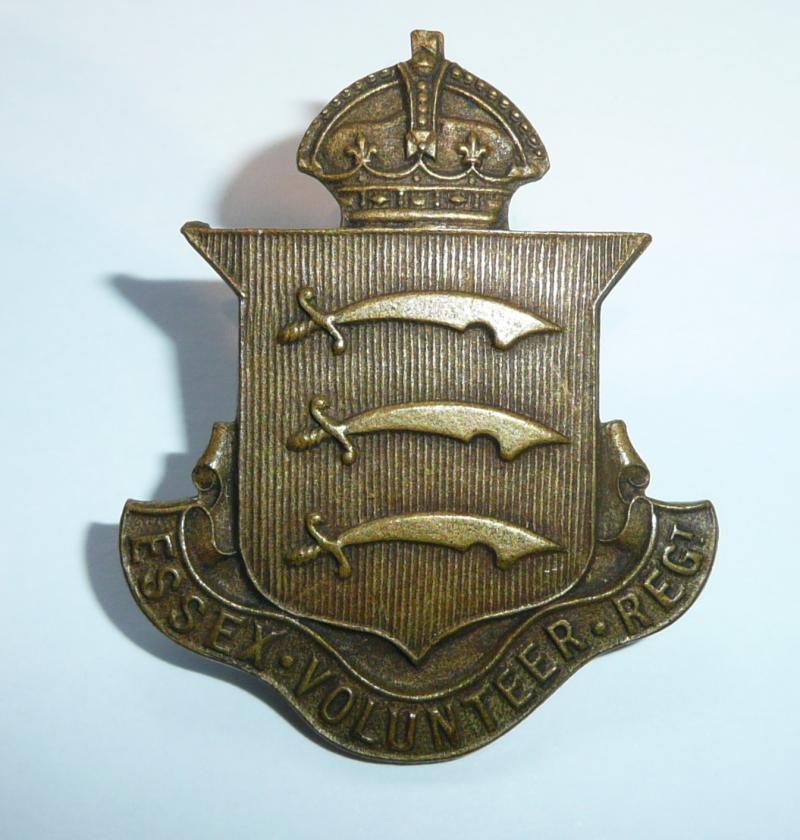 WW1 Home Front Essex Volunteer Regiment VTC Brass Cap Badge