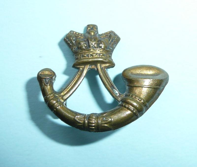 QVC Victorian Royal Guernsey Militia Light Infantry Corps Other Ranks Brass Bugle Collar Badge