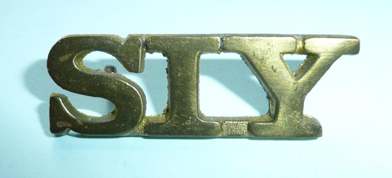 SIY scarce South of Ireland Yeomanry 1902-08 brass Irish shoulder title