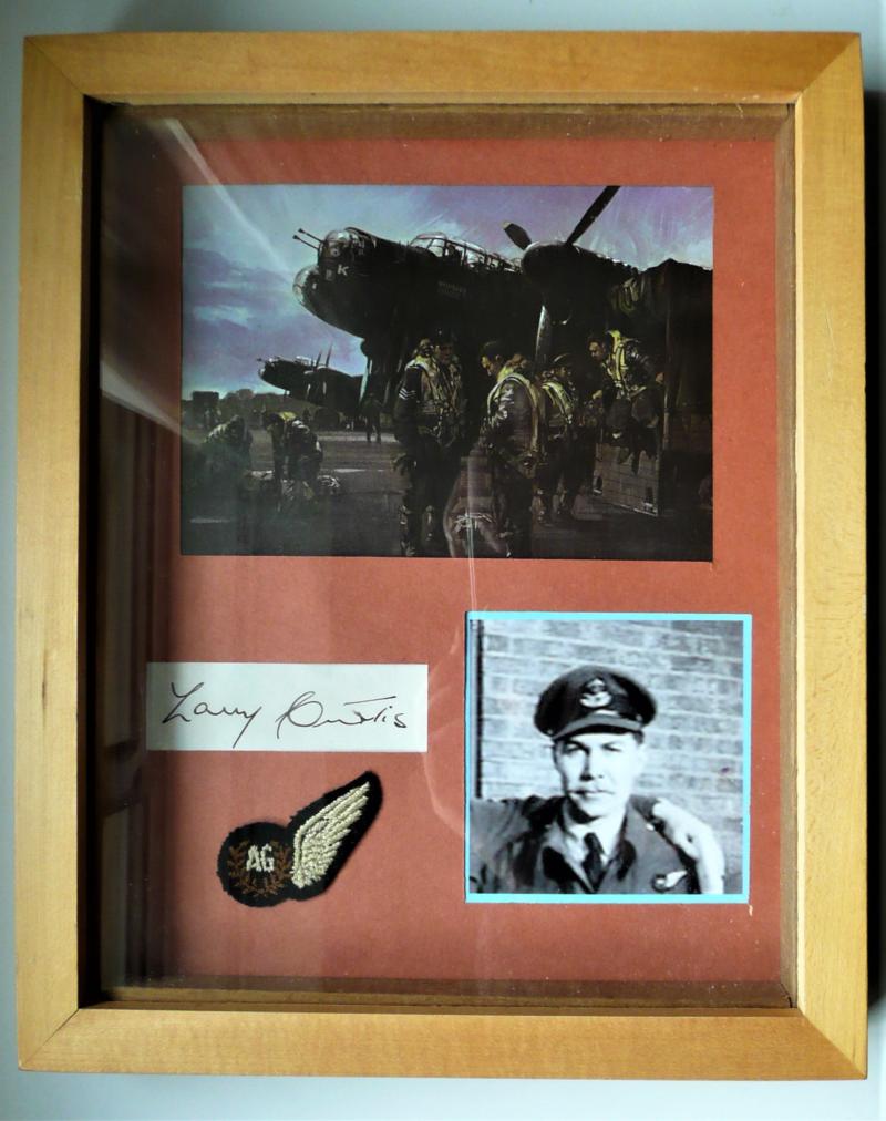 WW2 RAF Squadron Leader Larry Curtis DFC, 617 Squadron, Framed Original Autograph & Commemorative Display