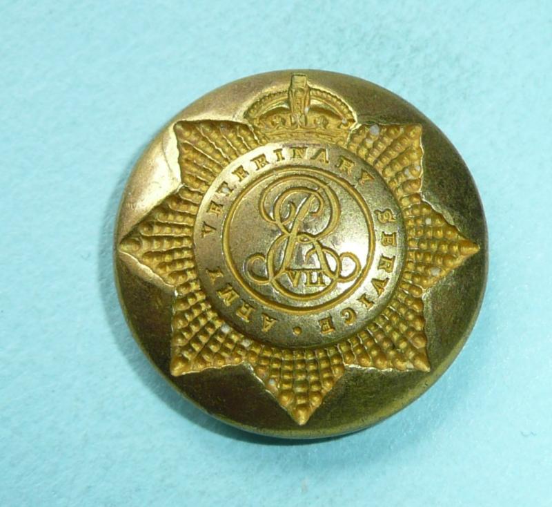 EDVII Army Veterinary Corps (AVC) Officer's Large Pattern Gilt Button