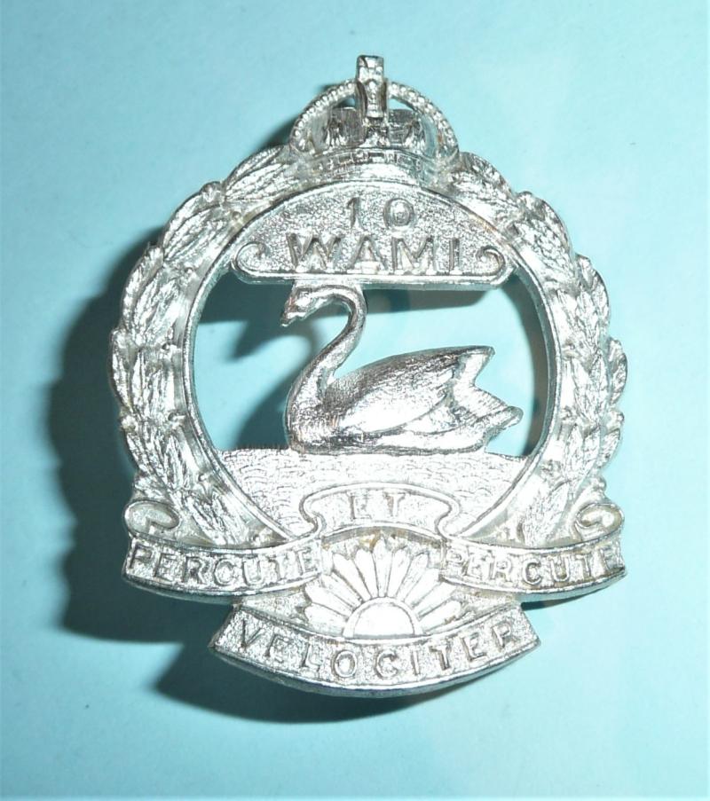 WW2 - 10th Western Australian Mounted Infantry (WAMI) Silver Plated Cap Badge