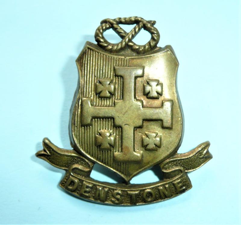 Denstone OTC Officer Training Corps Gilding Metal Cap Badge