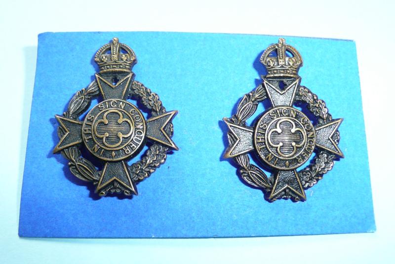 WW2 Royal Army Chaplains Department (RAChD) GVI Issue Officer's Pair of Matched Collar Badges