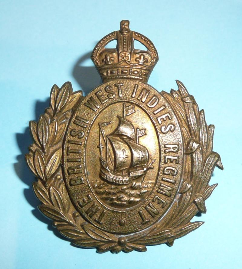 British West Indies Regiment Brass Cap Badge - Gaunt tablet