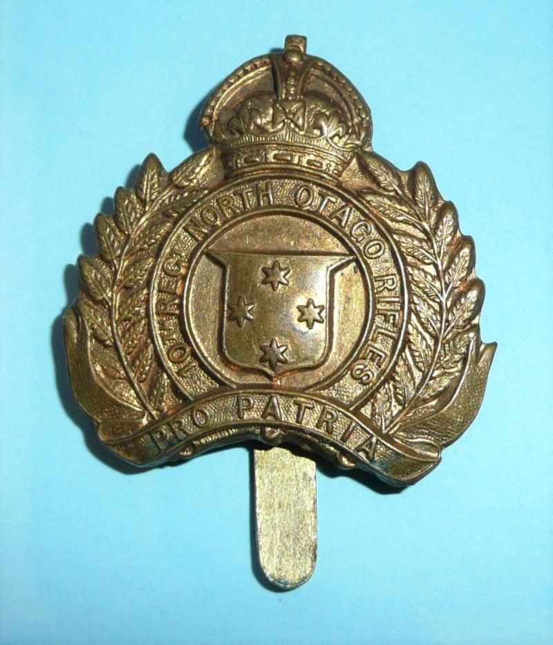 WW1 New Zealand - 10th Regiment (North Otago Rifles) Other Ranks Brass Cap Badge