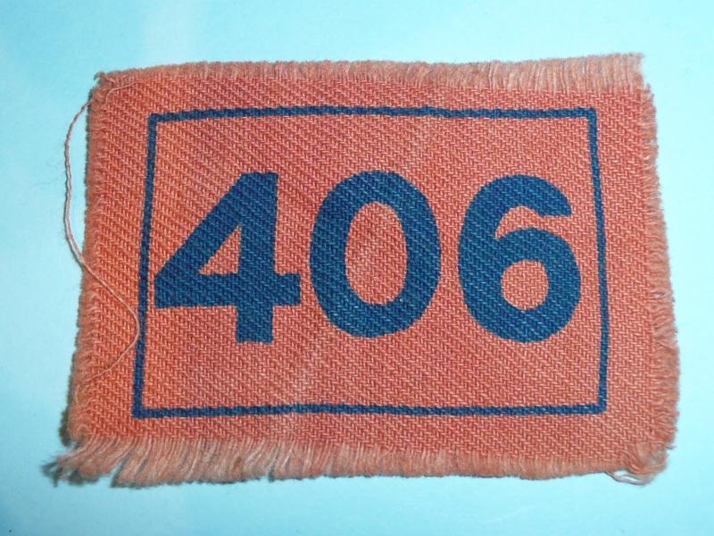 581 Construction Squadron Royal Engineers '406' Printed Formation Sign Designation Flash