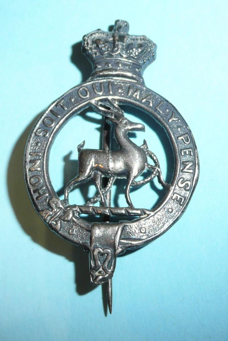 Royal Warwickshire Regiment QVC Silver Plated Badge