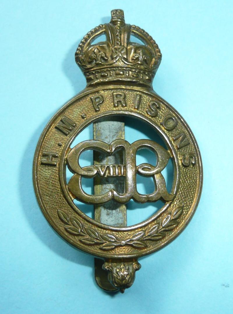King Edward VIII HM Prison Officers Cap Badge - Firmin